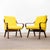 1950’s Jaroslav Šmídek Mustard Upholstered Armchairs. Sourced direct in the Czech republic this is one of Šmídek’s most...