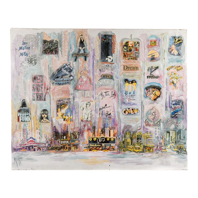 Late 20th Century Signed Anita Baldwin Broadway Musical Mixed Media Montage on Canvas For Sale