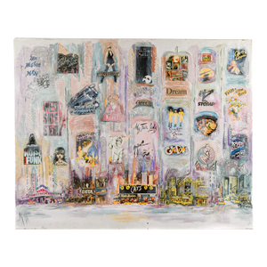 Late 20th Century Signed Anita Baldwin Broadway Musical Mixed Media Montage on Canvas