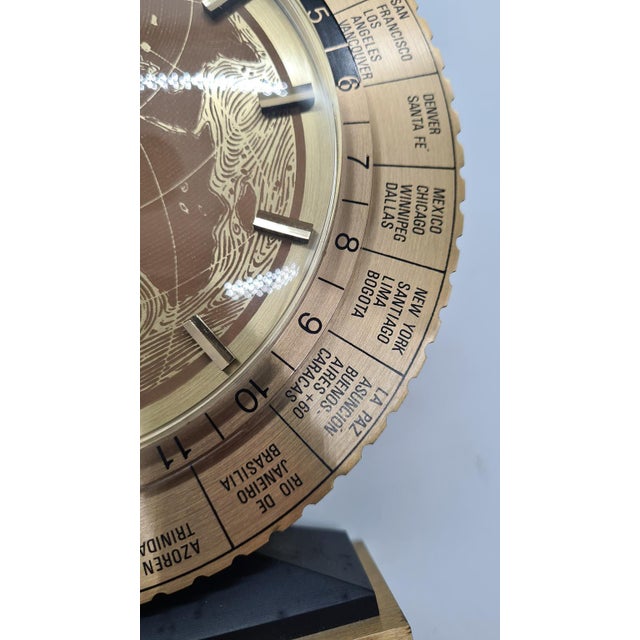 Swiss Condor Table Clock with World Map, 1950s For Sale - Image 10 of 15