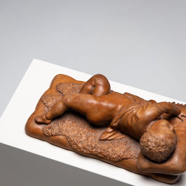Reclining Infant in Terracotta by F. Sans For Sale - Image 6 of 16