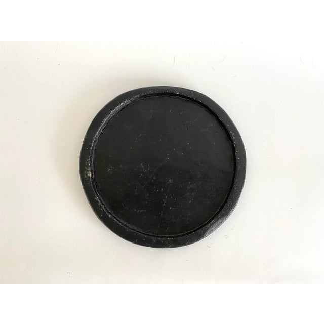 Rustic European Primitive Black Limestone Charger Plateau For Sale - Image 3 of 7