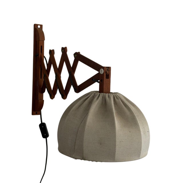 1960s Teak Scissor Lamp, 1960s For Sale - Image 5 of 5