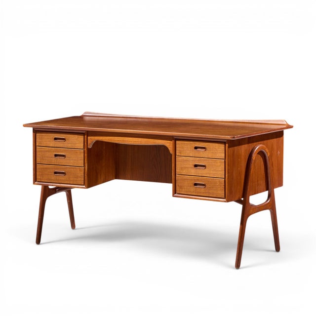 Mid-Century Modern Svend Madsen Mid Century Danish Teak Curved Desk For Sale - Image 3 of 10