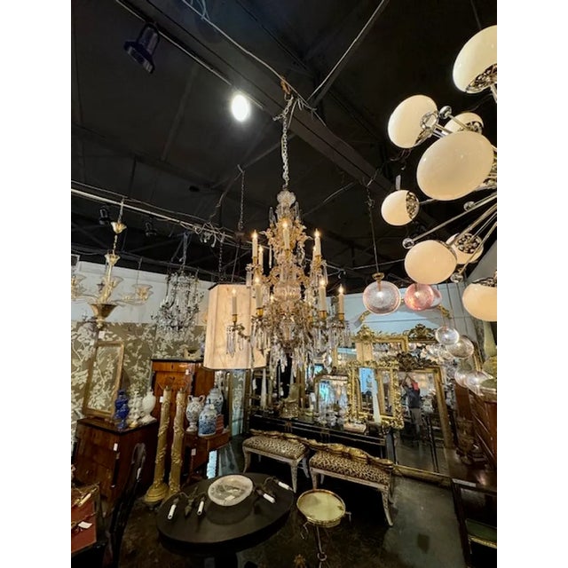 Traditional 19th Century Baccarat Crystal and Gilt Chandelier With 12 Lights For Sale - Image 3 of 9
