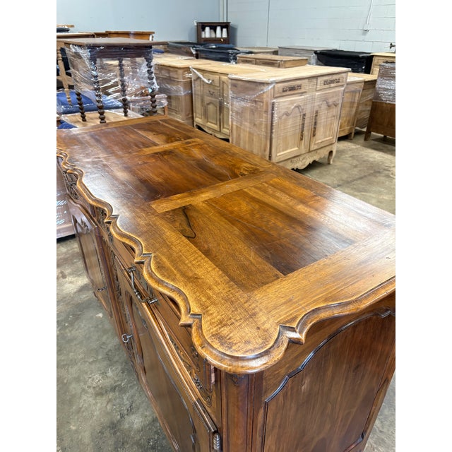 French Buffet Provençal Louis XV Style Circa 1880 Walnut Wood From South East of France. For Sale - Image 3 of 6