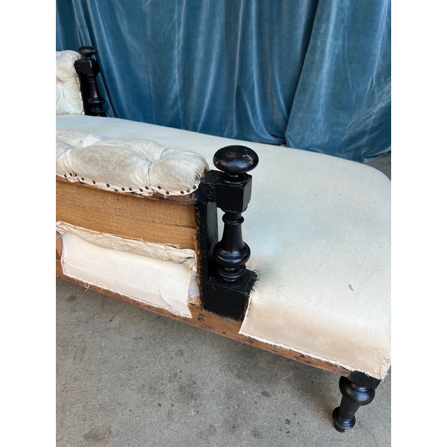 French 19th Century Chaise With Wooden Arm Details For Sale - Image 18 of 18