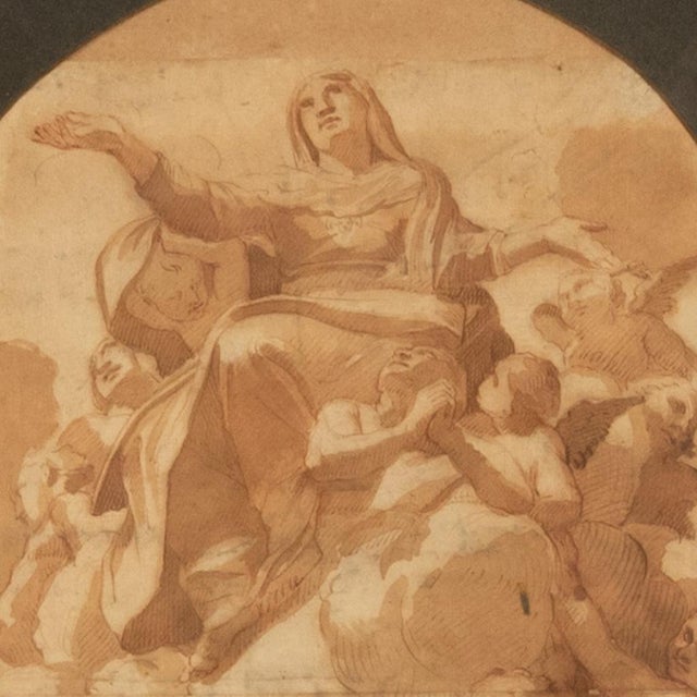 16th Century Important 16th Century Italian Renaissance Baroque Old Master Drawing Watercolor byAnnibale Carracci, Circa 1590 For Sale - Image 5 of 11