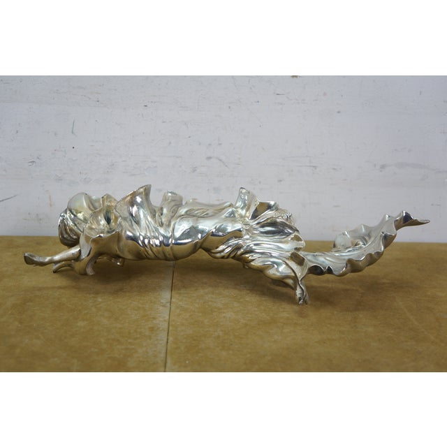 Mid 20th Century Italian Art Nouveau Sterling Silver 925 Dancing Woman Statue Sculpture 17" For Sale - Image 12 of 15