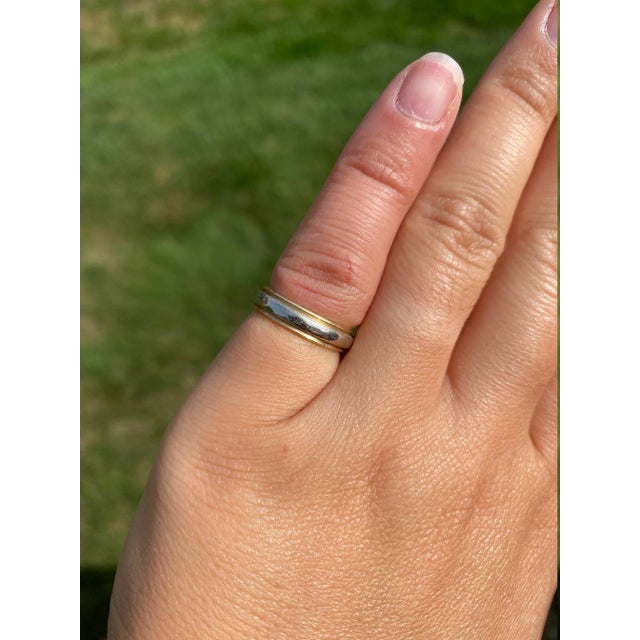 The Abbey Road: Vintage Signed Two-Tone 14 Karat Wedding Band For Sale - Image 4 of 5