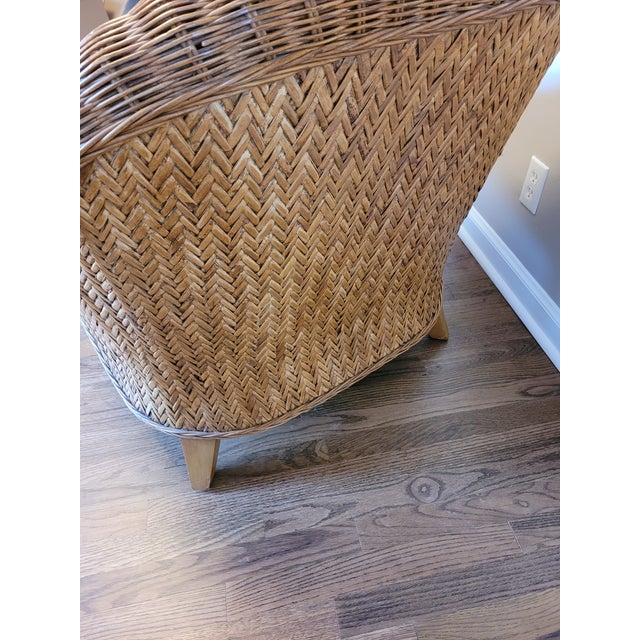 Vintage Ethan Allen Rattan Club Chair Chairish