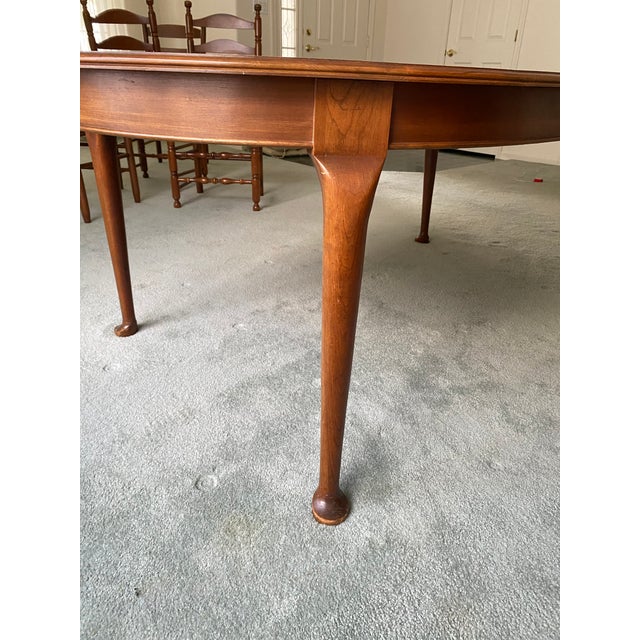 Queen Anne VIntage Pennsylvania House Cherry Dining Table For Sale - Image 3 of 5