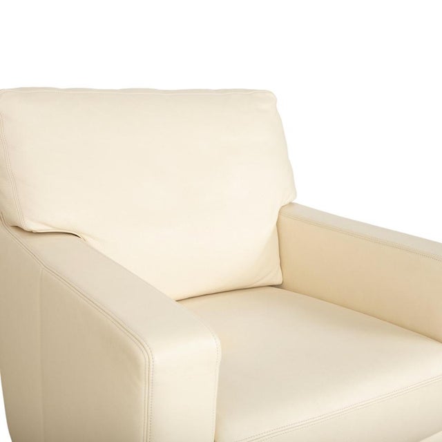 Cream Leather Armchair from Musterring For Sale - Image 4 of 15