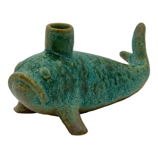 Art Pottery Fish Candlestick For Sale