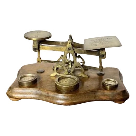 Antique Victorian Brass Postal Scales, 1880s For Sale