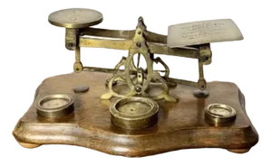 Antique Victorian Brass Postal Scales, 1880s