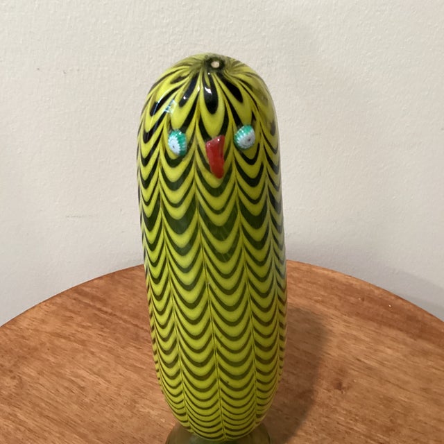 Late 20th Century Vintage Abstract Italian Art Glass Parrot Sculpture Limited Edition # 65/69 For Sale - Image 10 of 12