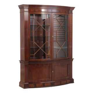 Baker Historic Charleston Bow Front Mahogany China Cabinet For Sale