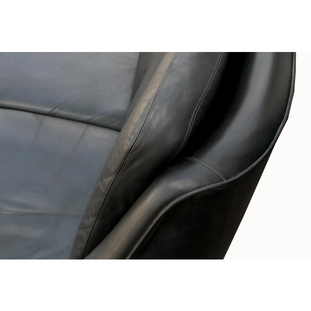 1960s Black Leather 4-S Sofa, 1960s For Sale - Image 5 of 12