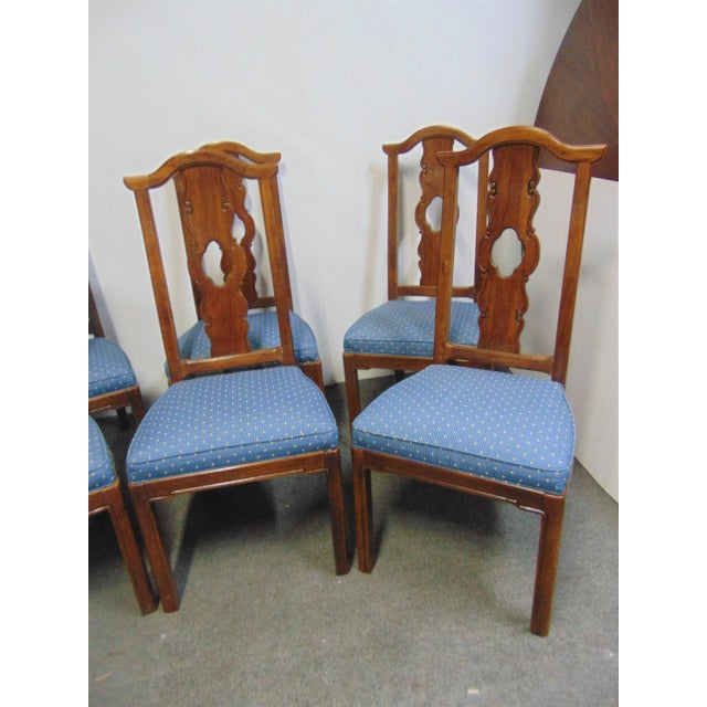 Asian Asian Style Fruitwood Carved Dining Chairs - Set of 6 For Sale - Image 3 of 7