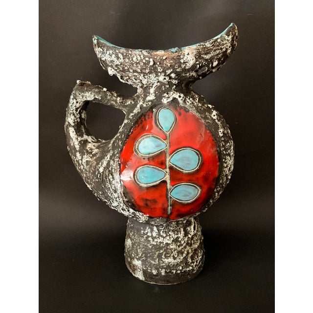 Large Brutalist Ceramic Pitcher by Pugi, Monaco, 1970s For Sale - Image 4 of 12