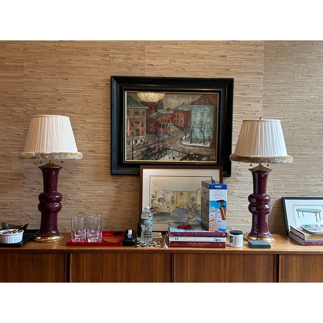 Pair of Baby Pink Lampshades With Caterpillar Trim For Sale In New York - Image 6 of 7