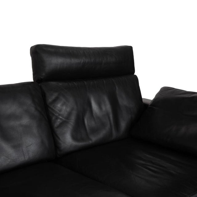 Two-Seater Sofa in Black Leather with Headrest from Cor For Sale - Image 9 of 17
