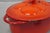 Technique 4 Quart Red Cast Iron Dutch Oven Covered Pot With Tomato Design on Lid For Sale - Image 9 of 13