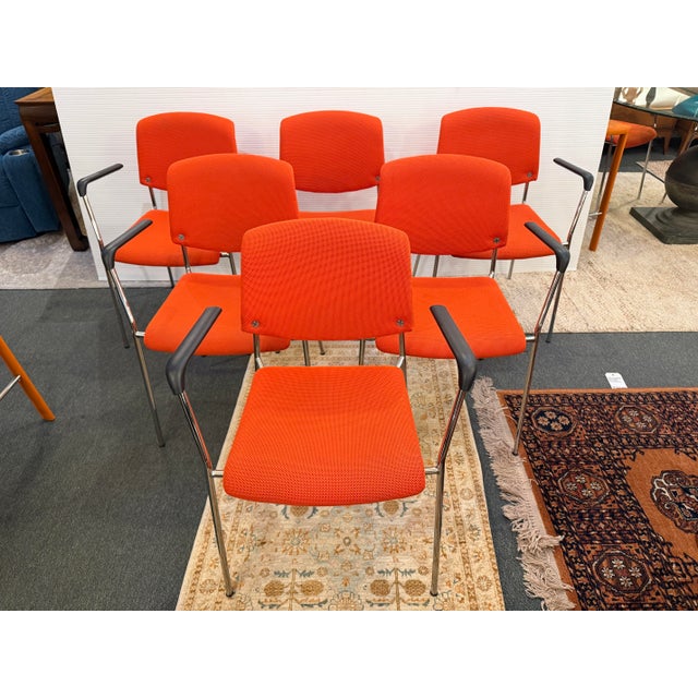 Hightower Modernist Stackable Arm Chairs, Set of Four For Sale - Image 12 of 12