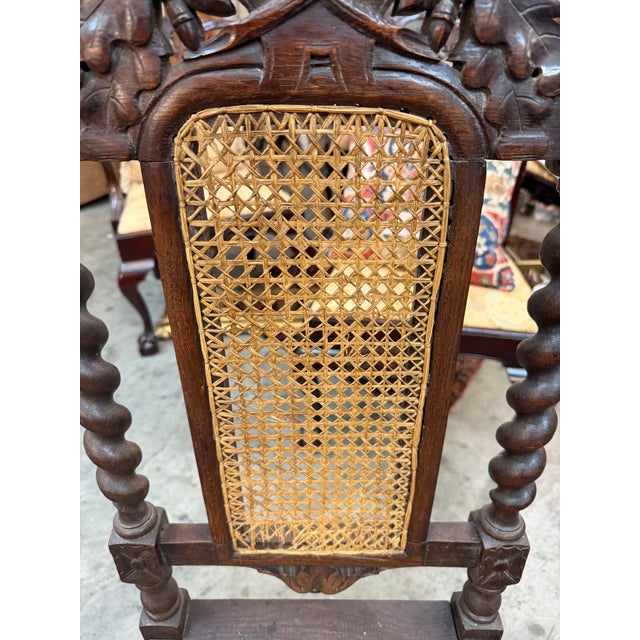 Set of 6 19th-Century French Renaissance Carved Walnut Hunting Chairs For Sale - Image 16 of 17