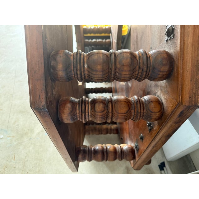 Beautiful handcrafted octagonal brazier table purchased in Mexico in the 1960s. Features a solid wood construction with...