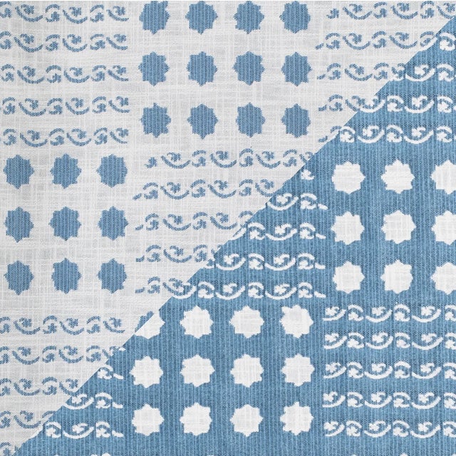 Contemporary Sister Parish Campobello Peformance Fabric in Summer Blue For Sale - Image 3 of 4