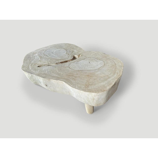 Mid-Century Modern Andrianna Shamaris Amorphous Mid Century Style Bleached Suar Wood Coffee Table For Sale - Image 3 of 6