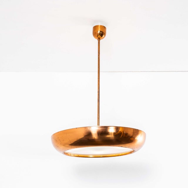 1930s Copper Pendant Lamp by Josef Hurka for Napoko, 1930s For Sale - Image 5 of 8
