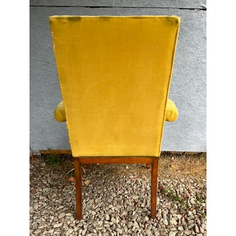 Vintage Curved Arm Upholstered Armchair For Sale - Image 4 of 13