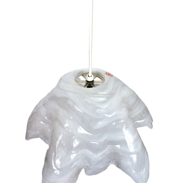Mid-Century Modern Biomorphic White Resin Pendant Lamp For Sale - Image 11 of 12