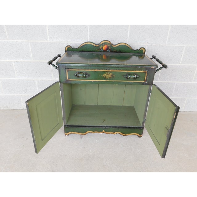 Antique Signed Peter Ompir Hand Paint Wash Stand 37"w For Sale In Philadelphia - Image 6 of 18