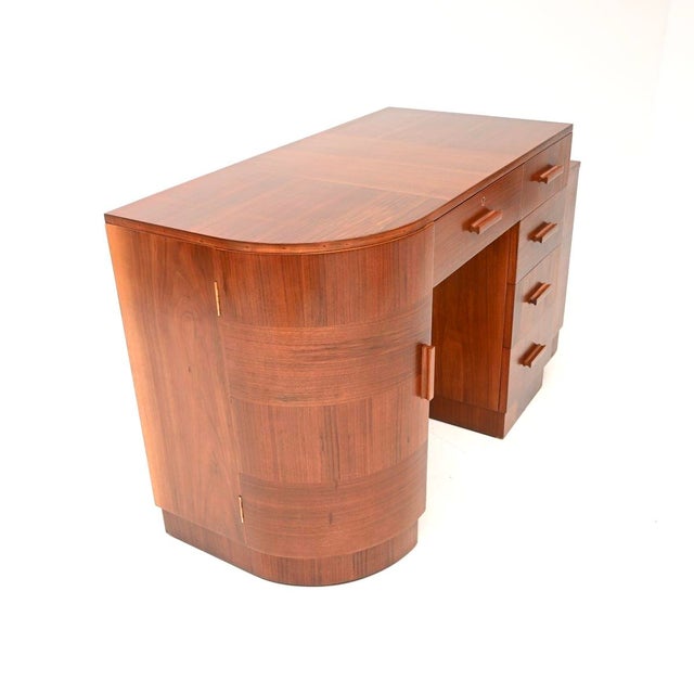 Art Deco Figured Walnut Desk, 1930 For Sale - Image 6 of 16