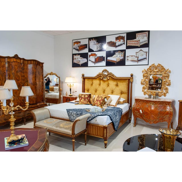 Italian Italian Marble & 24k Gold-Plated Bronze Table Lamp With Silk Shade For Sale - Image 3 of 3