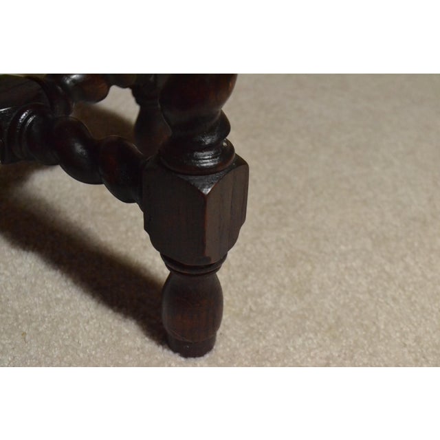 Antique Octagon Sofa Table Carved Dark Oak Barley Twist Louis XIII Jacobean John A. Colby & Sons For Sale - Image 9 of 11