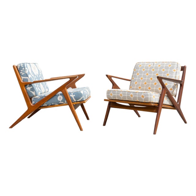 Mid-Century Danish Teak Poul Jensen “Z” Chairs for Selig - A Pair For Sale
