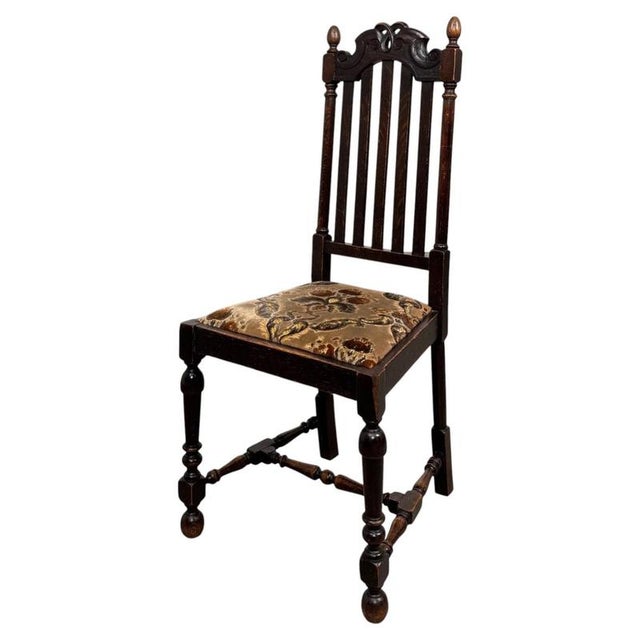 Brown Early 20th Century Antique English Oak Dining Chairs, Set of 6 For Sale - Image 8 of 10