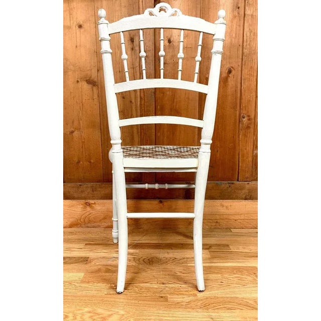 Louis XVI Chair in Light Grey Wood For Sale - Image 5 of 6