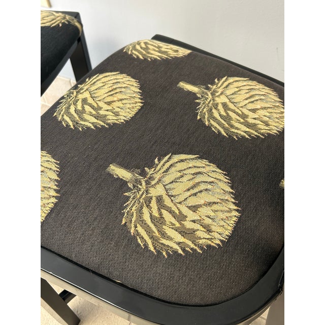 Art Deco Late 20th Century Black Lacquer Chairs For Sale - Image 3 of 5