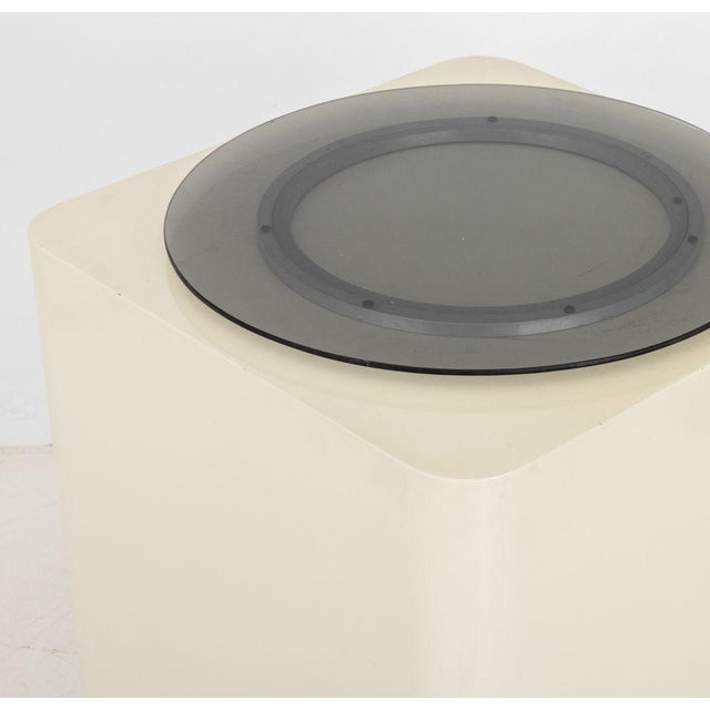 Mid-Century Modern Modern Industrial White Patinated Metal Pedestal For Sale - Image 3 of 5