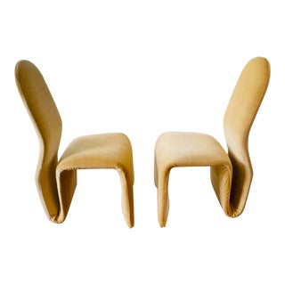 1970s Jan Ekselius Pair of Etcetera High Back Armchairs Newly Re-Upholstered in Gold Velvet For Sale