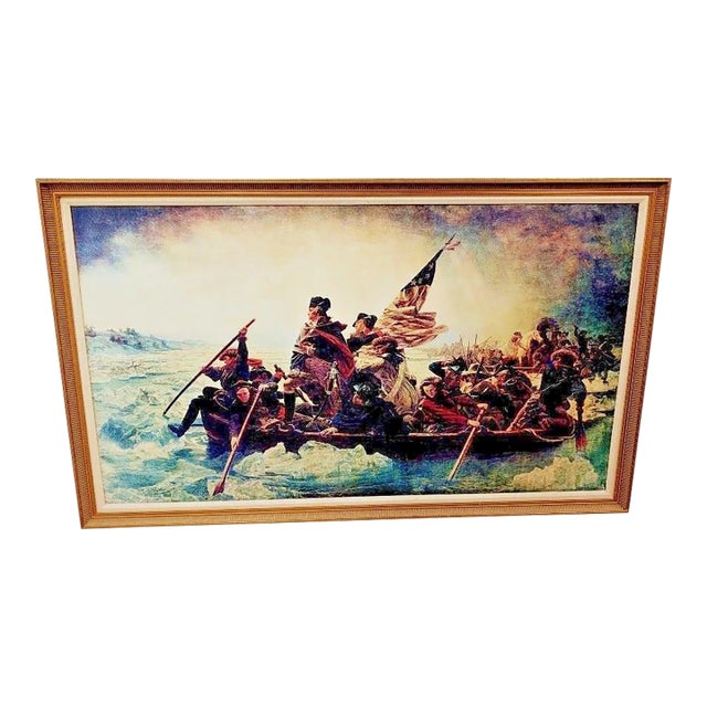 Vintage Print of Emanuel Leutze's 1851 Painting " Washington Crossing the Delawe For Sale