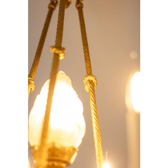 Louis XVI Style Chandelier in Gilded Bronze, 1900s For Sale - Image 13 of 17