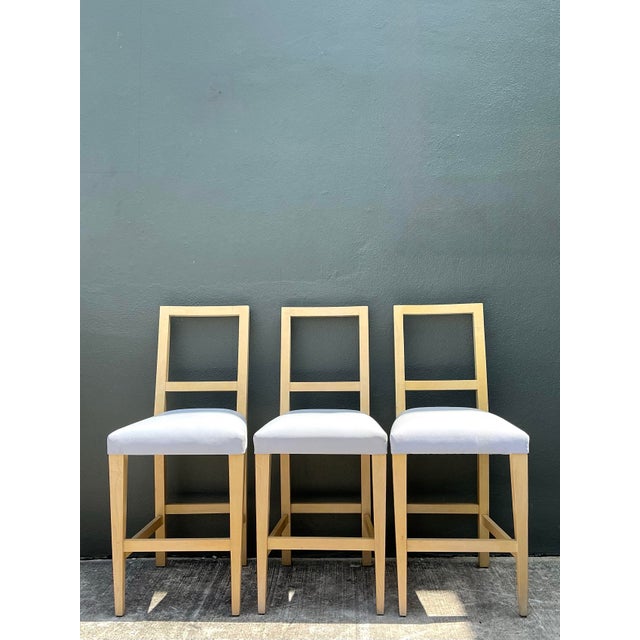Vintage Niedermaier Pebble Leather Barstools - Set of 3 For Sale - Image 11 of 11