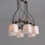 Metal Italian Six-Light Chandelier in Brass, Black Metal and Opaline Glass, 1950s For Sale - Image 7 of 16